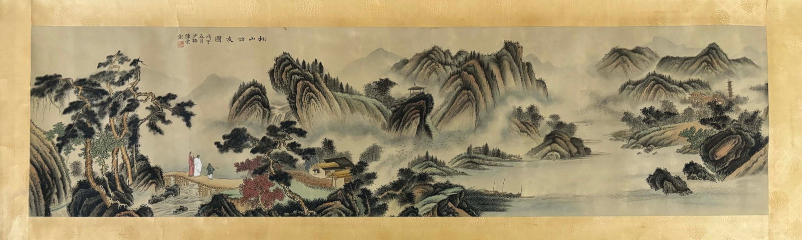 An Fabulous Chinese Ink Landscape and Figure By Paper: An Fabulous Chinese Ink Landscape and Figure By Paper Chen shaomei Without frame Size:173cmx45cm (The Dimensions Of All Batches Are Manually Measured.If You Need More Detailed Information, Please