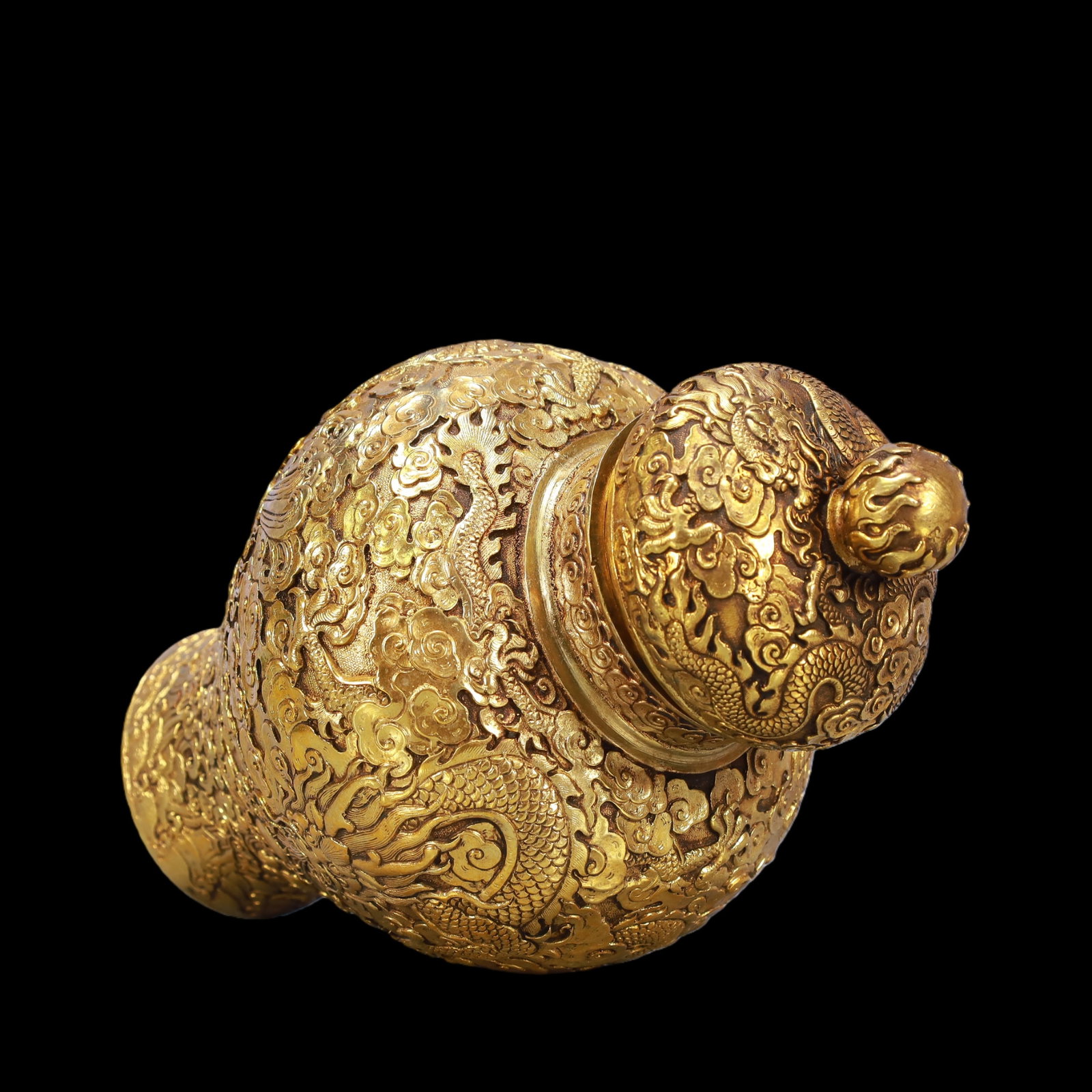 A Exquisite Gilt Bronze Dragon Pattern Vase - 7