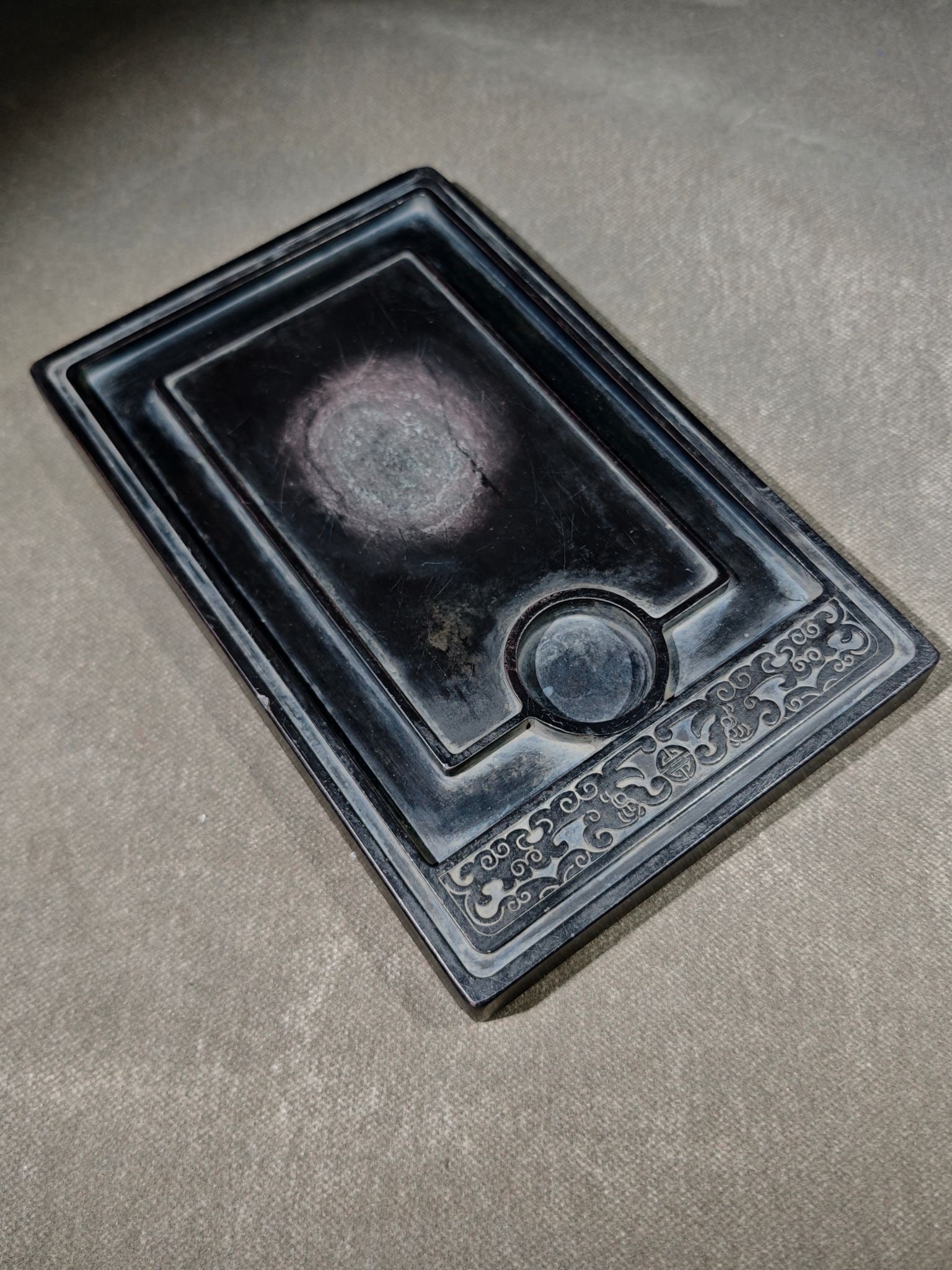 An Exquisite Dragon Pattern with poem Inkstone - 7