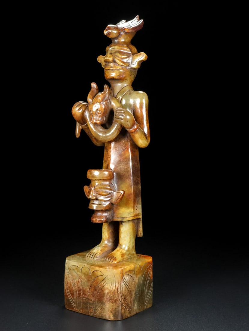 An Exquisite White Jade Figure Ornament - 5