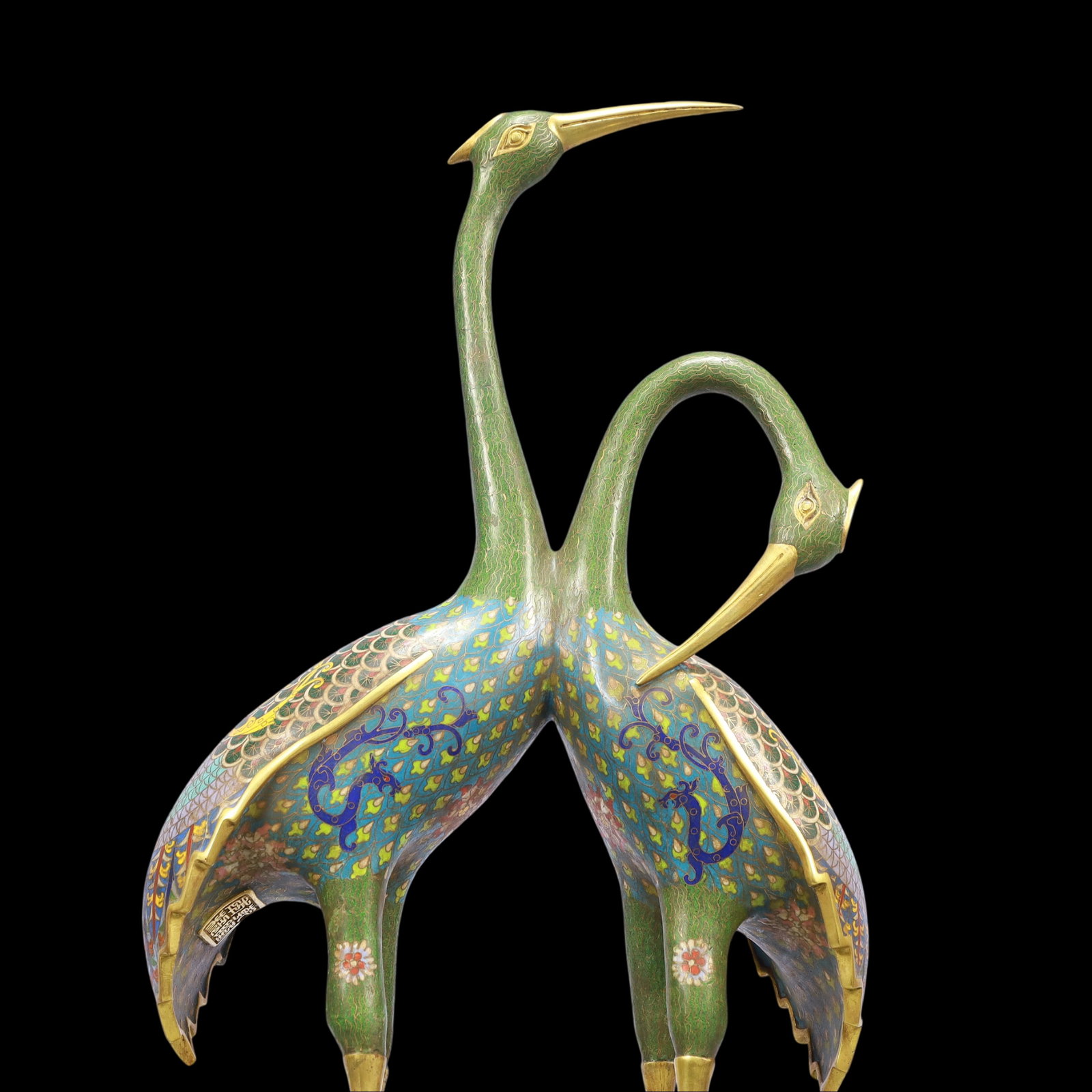 A Exquisite Cloisonne Dragon Pattern Flower Pattern Crane Ornament - 2