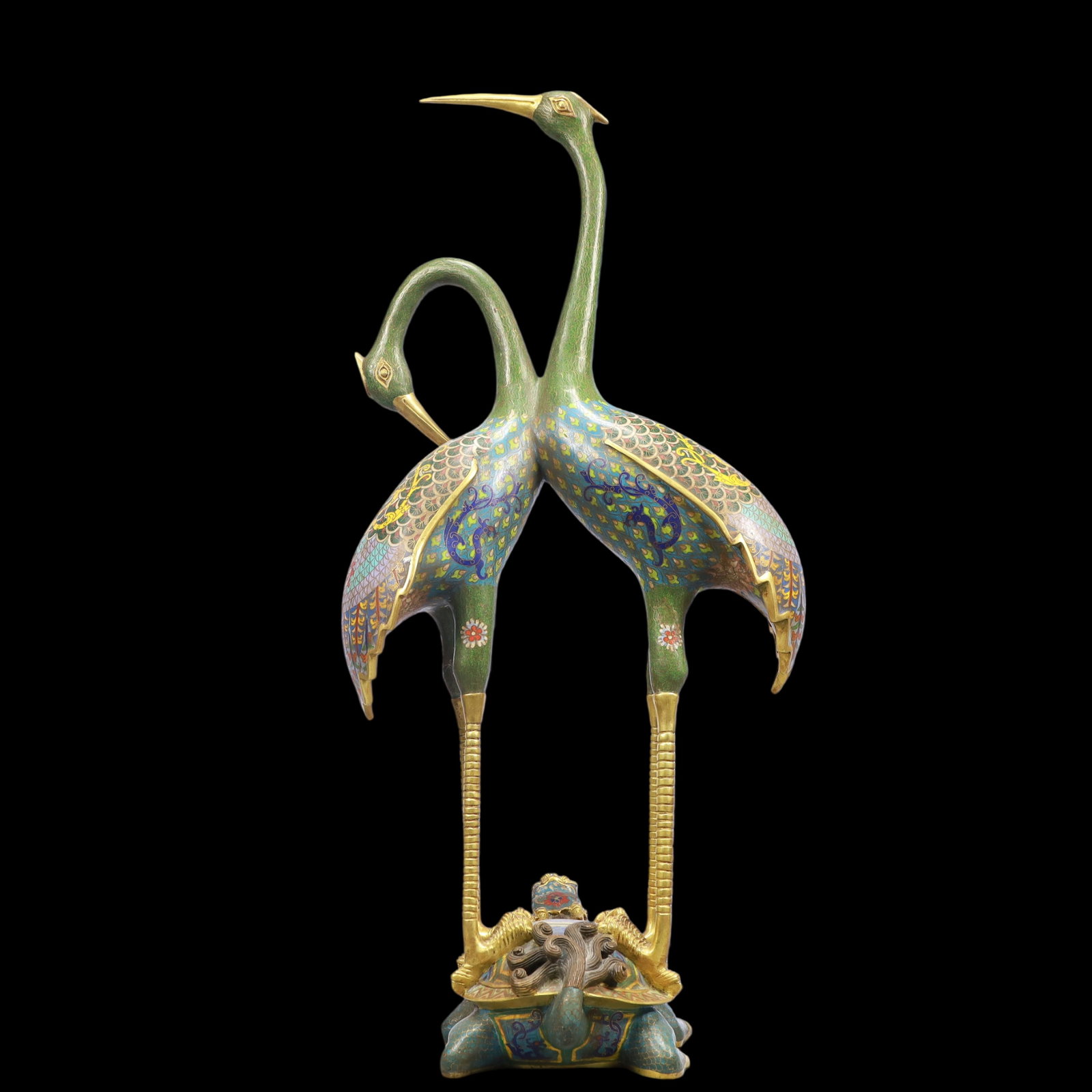 A Exquisite Cloisonne Dragon Pattern Flower Pattern Crane Ornament - 7
