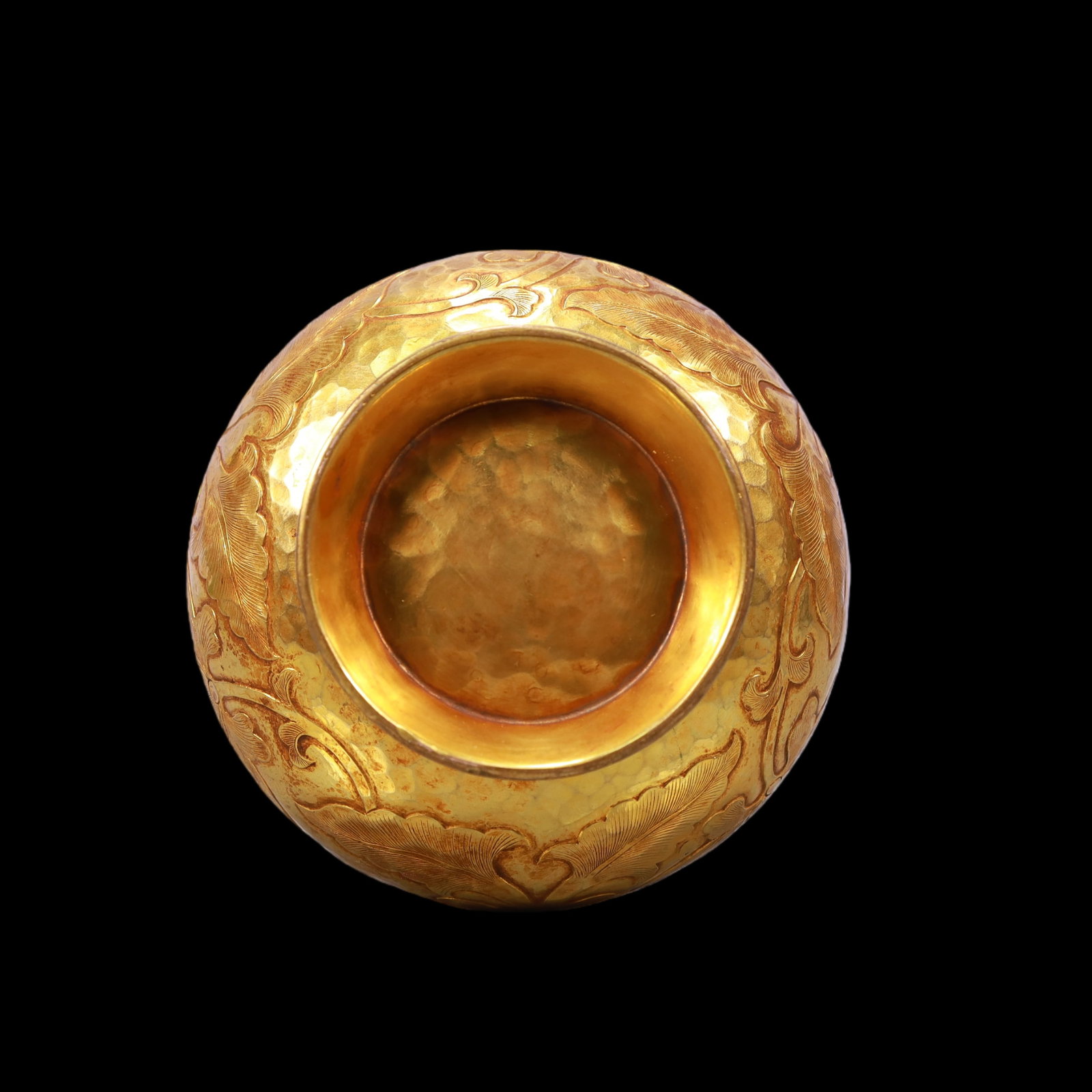 A Exquisite Gilt Bronze Flower Pattern Double-Ears Vase - 11