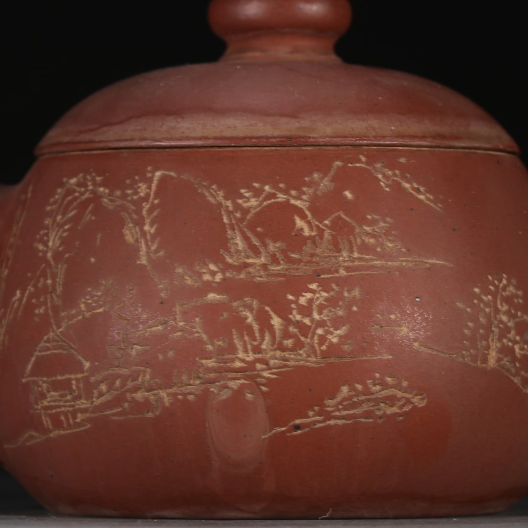 An Exquisite Purple Sands Landscape Pattern Teapot - 2