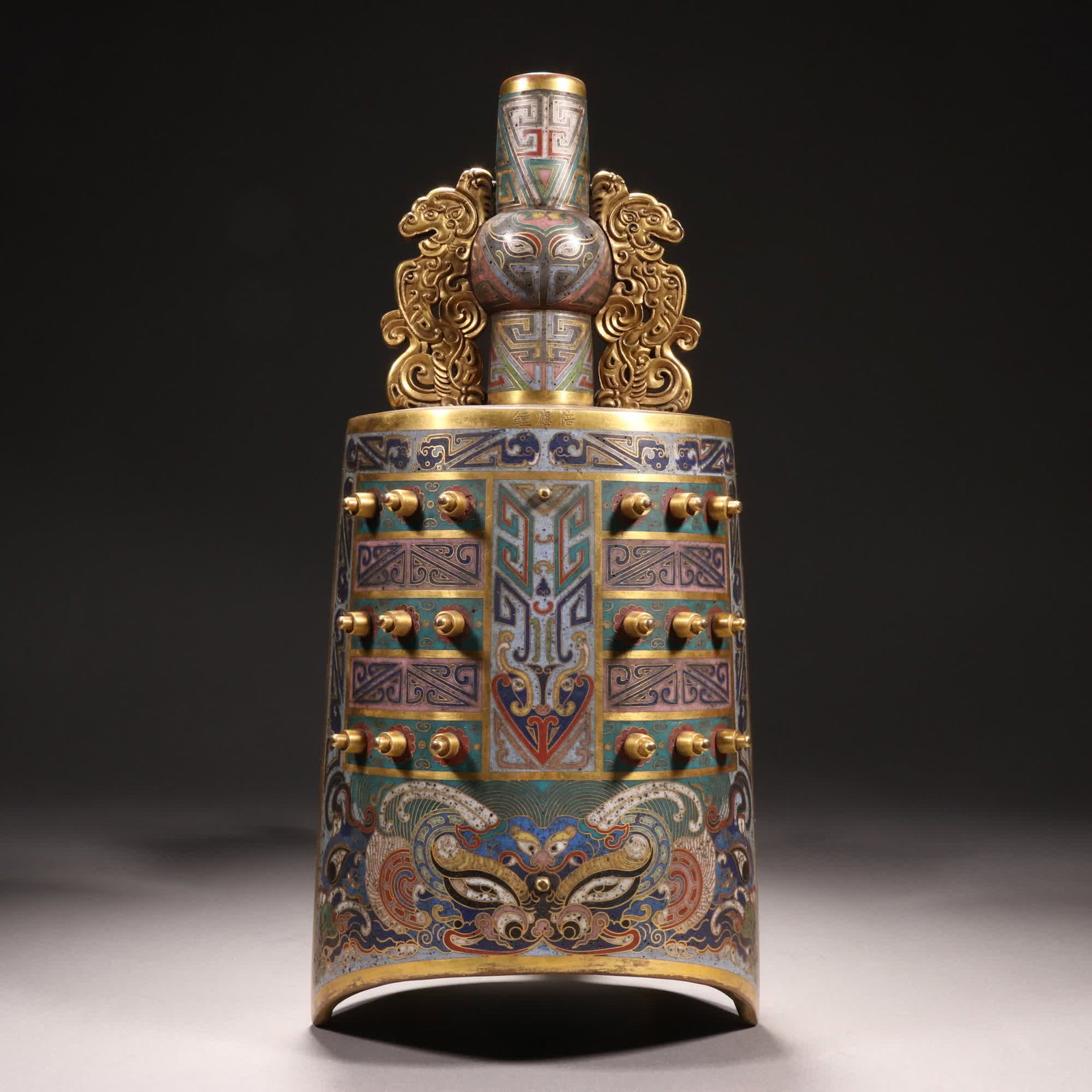 One piece from the Qing Dynasty: gilded cloisonne chime bells (1 of 9)