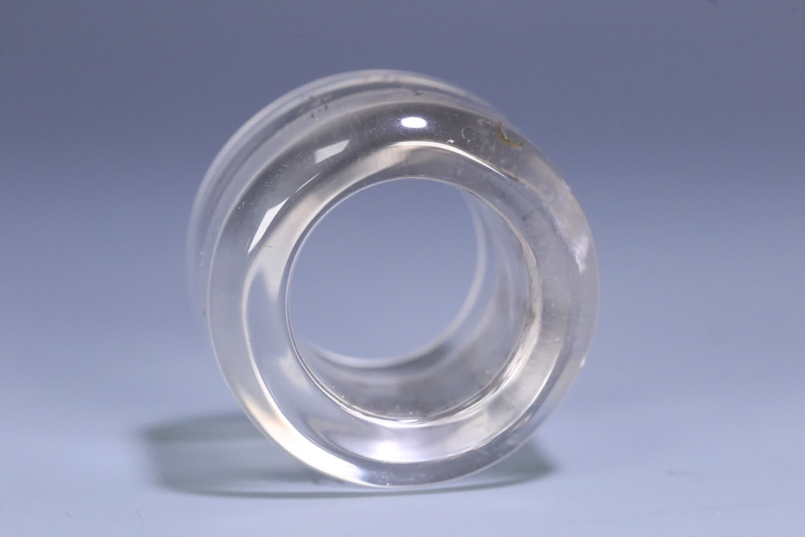 A Qing Dynasty old crystal poetry ring ring - 5