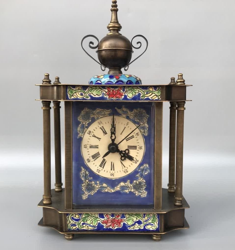 A late Qing cloisonne enamel vintage mechanical clock (1 of 9)