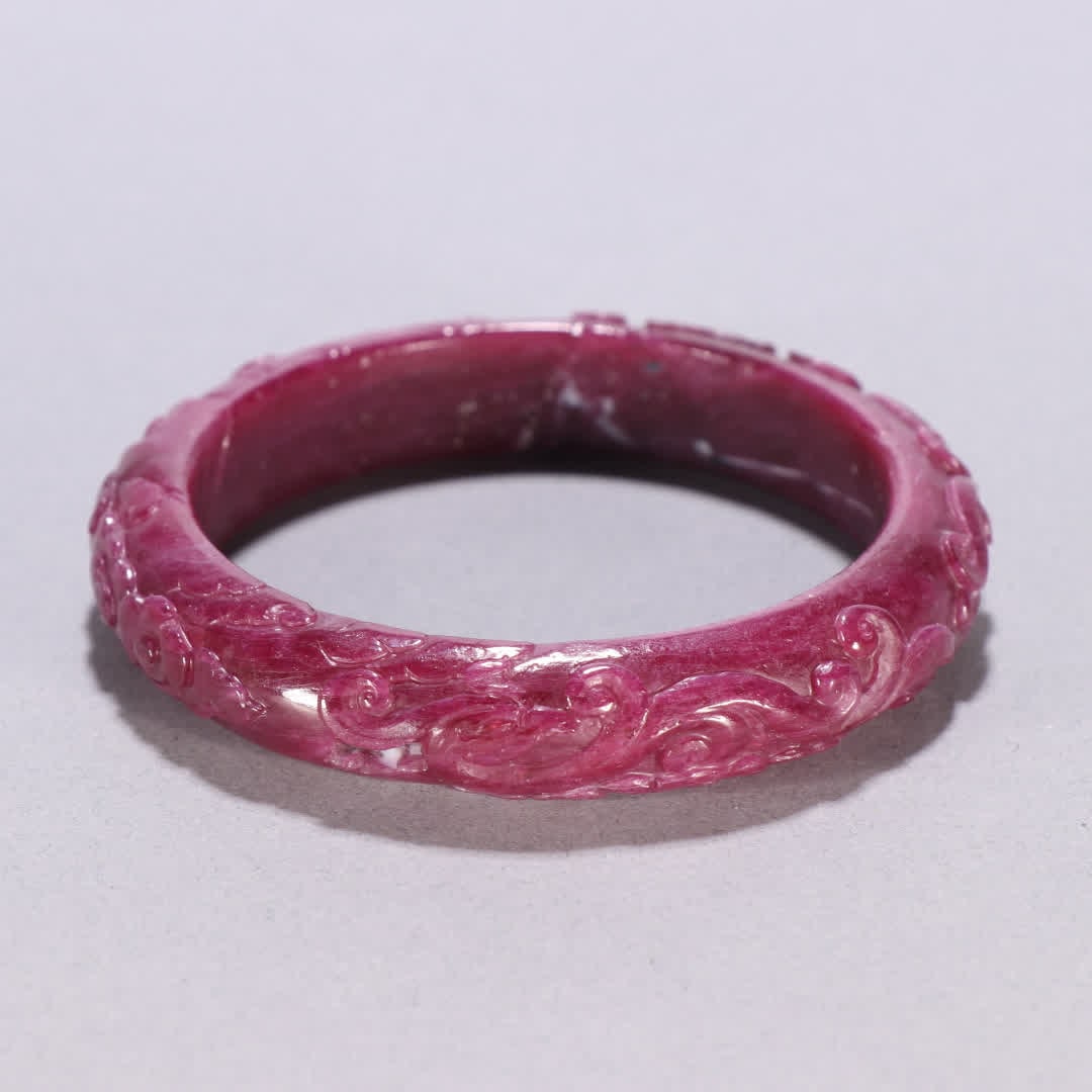 A Qing Dynasty ruby "Dragon and Phoenix Auspicious" bracelet - 7
