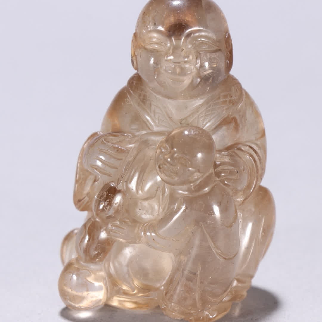 A tea crystal figure snuff bottle - 2