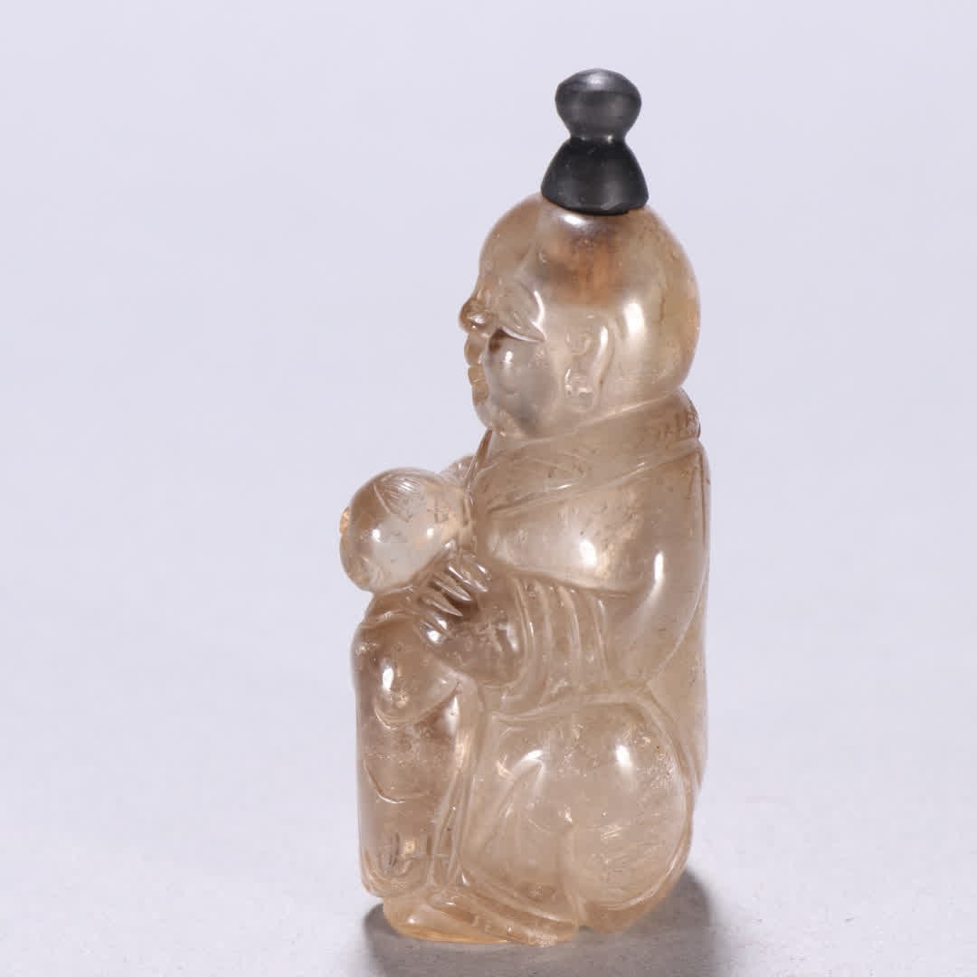 A tea crystal figure snuff bottle - 4