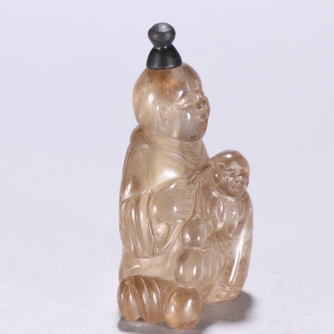 A tea crystal figure snuff bottle - 7