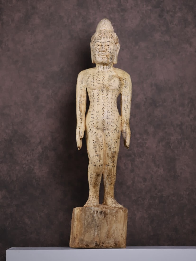 A Song Dynasty wooden sculpture of an acupuncture human figure (1 of 9)