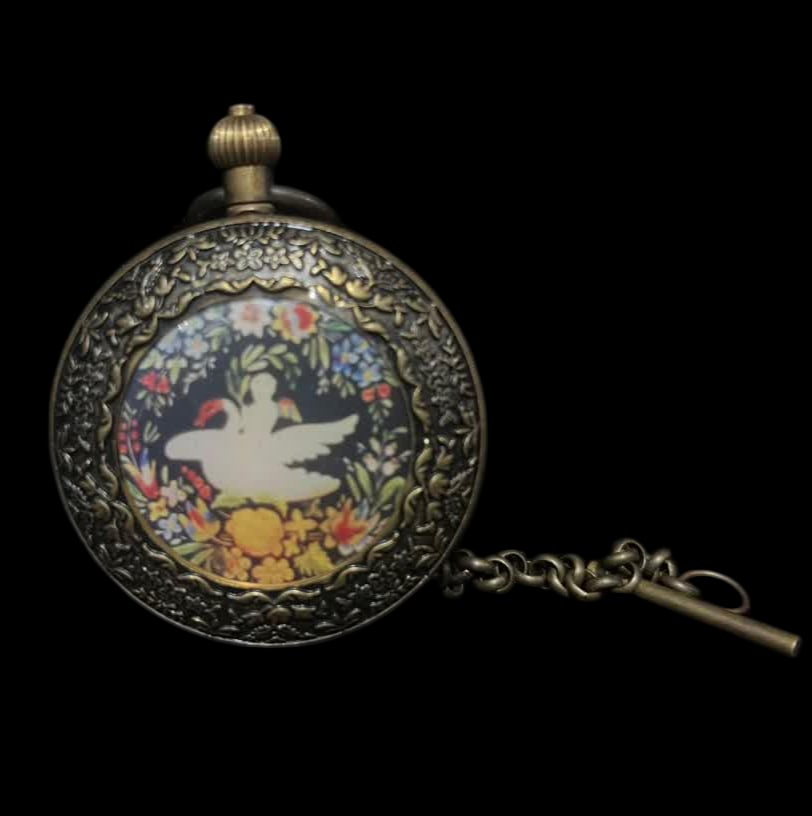 A late Qing dynasty double-leaf pure copper pocket watch: Late Qing Dynasty double-leaf pure copper pocket watch SIZE: D:55mm (The Dimensions Of All Batches Are Manually Measured.If You Need More Detailed Information, Please Contact Our Customer Service