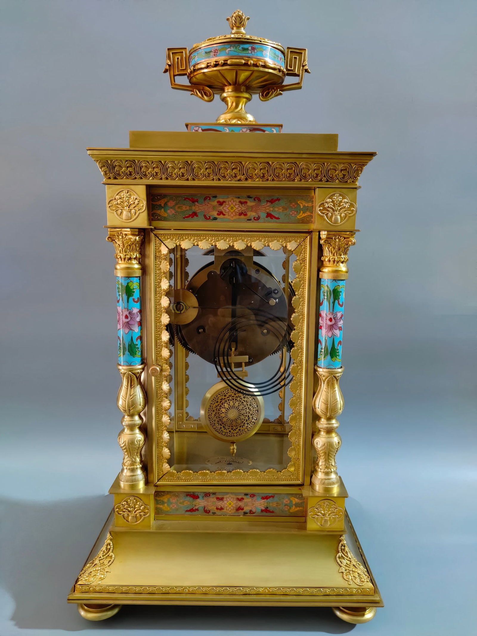 A late Qing dynasty cloisonne mechanical clock - 5
