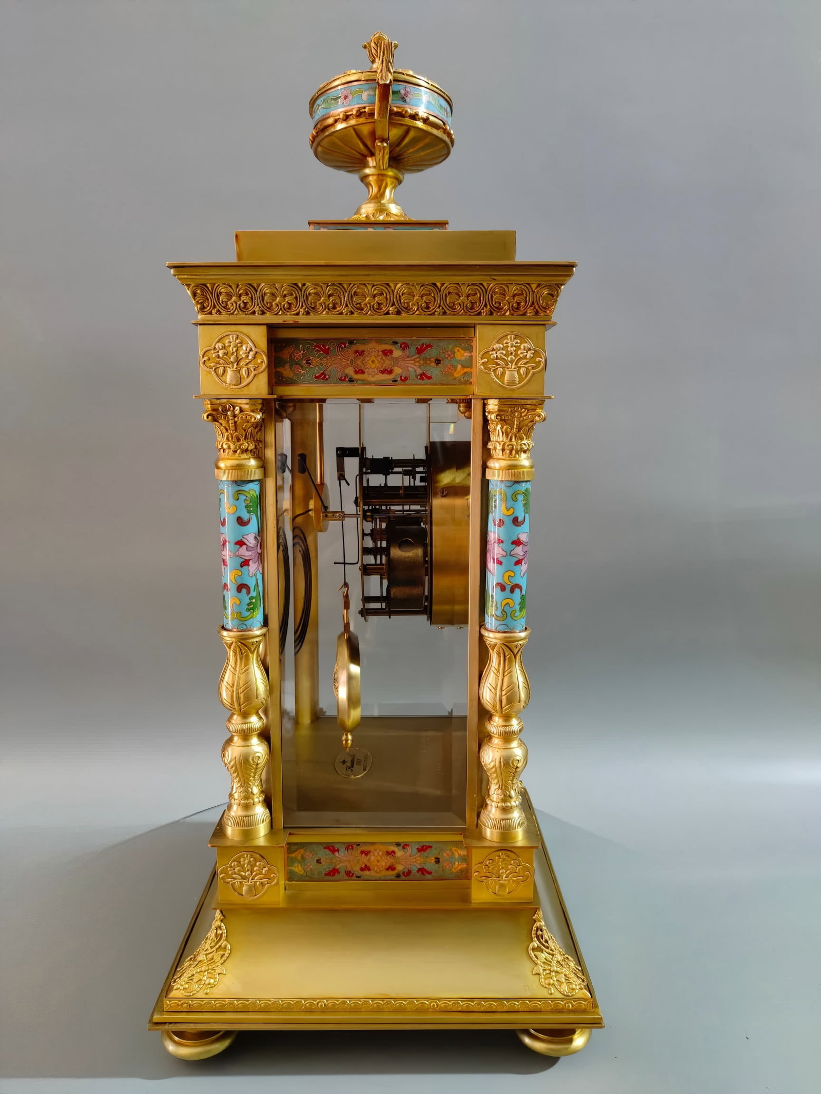 A late Qing dynasty cloisonne mechanical clock - 7