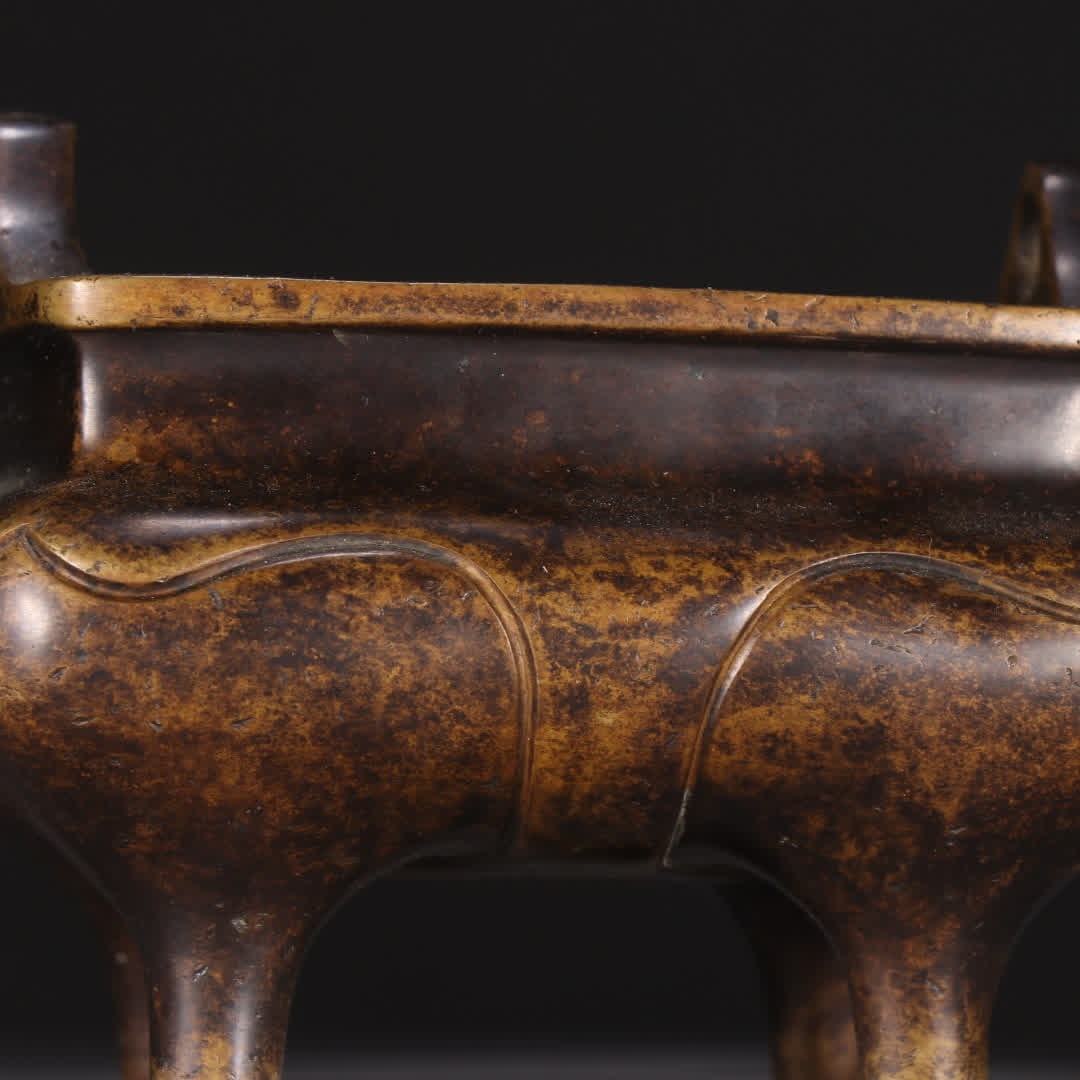 One copper four-legged incense burner - 2