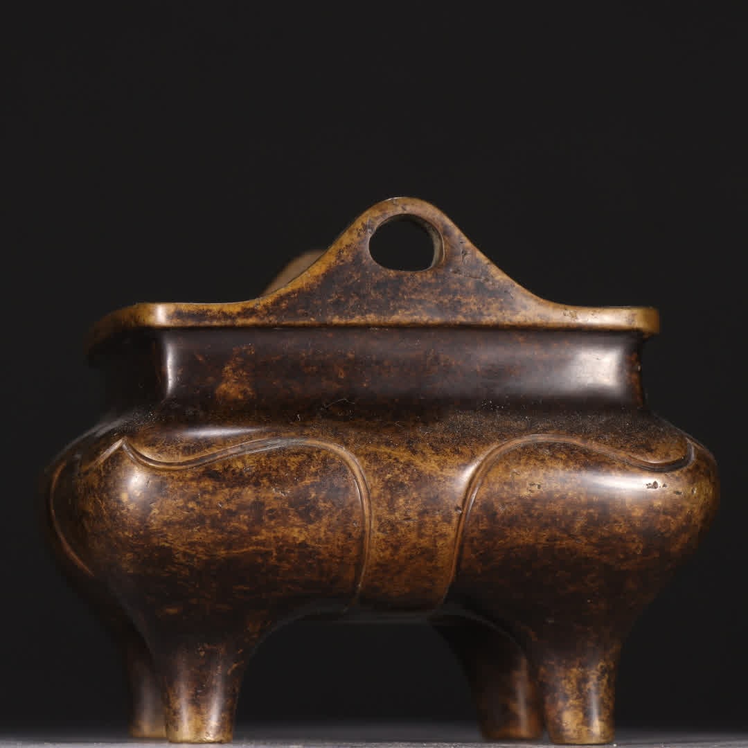 One copper four-legged incense burner - 3