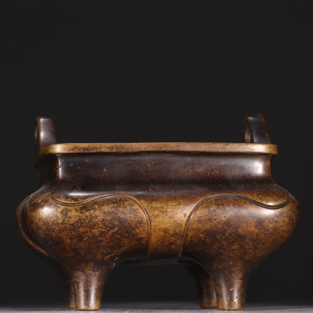 One copper four-legged incense burner - 4