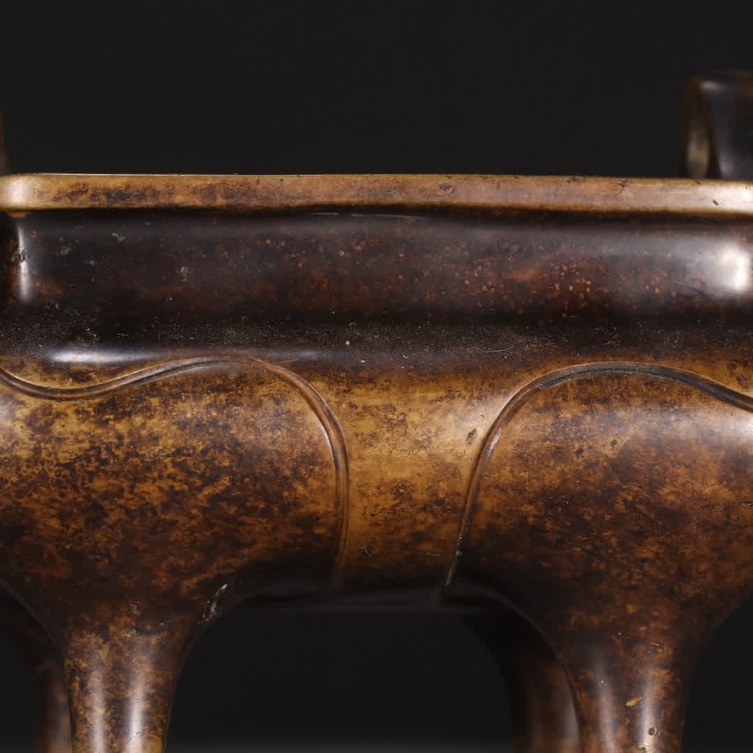 One copper four-legged incense burner - 5