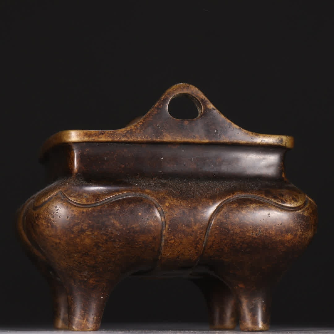 One copper four-legged incense burner - 6