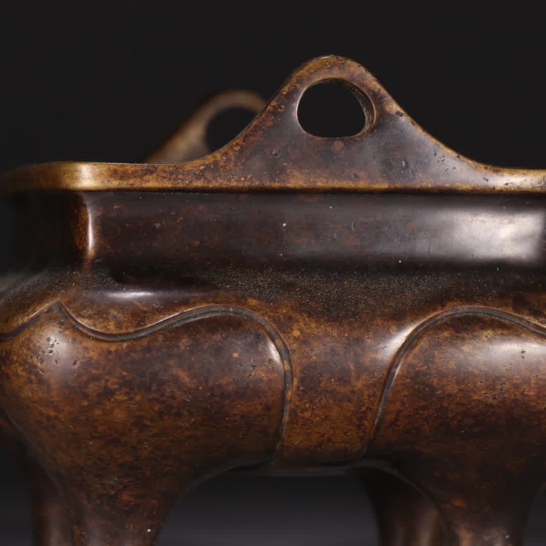 One copper four-legged incense burner - 7