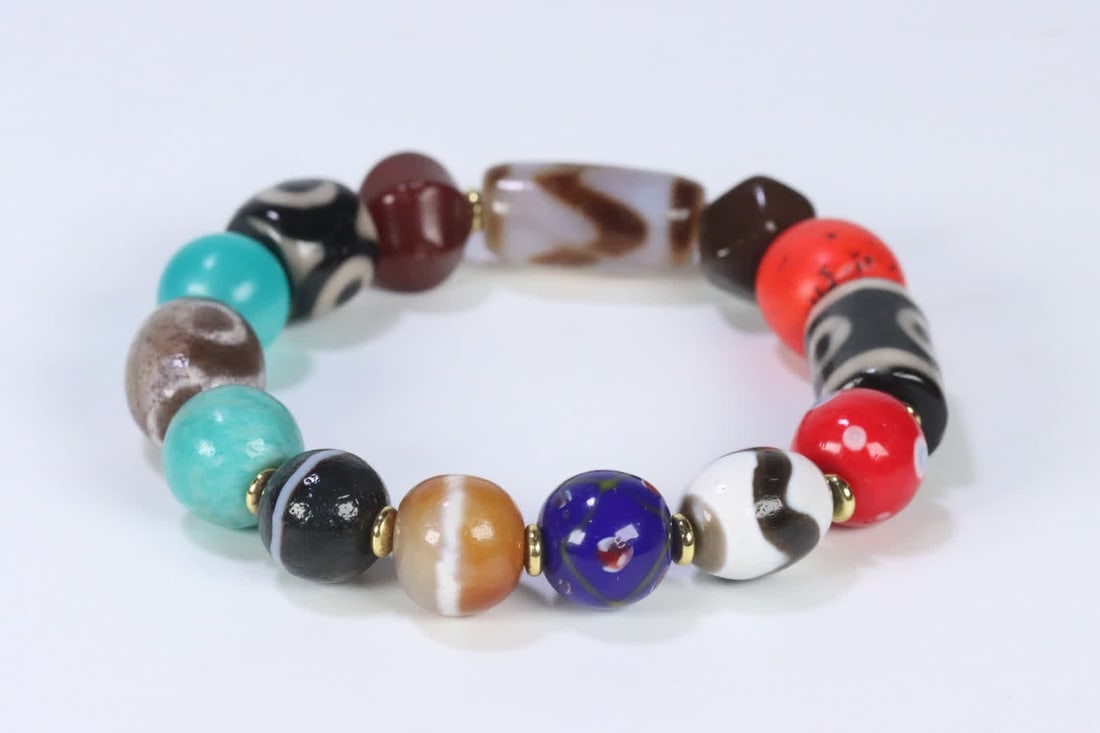 One Tibetan Dzi Bead Agate Treasure Bracelet - 2