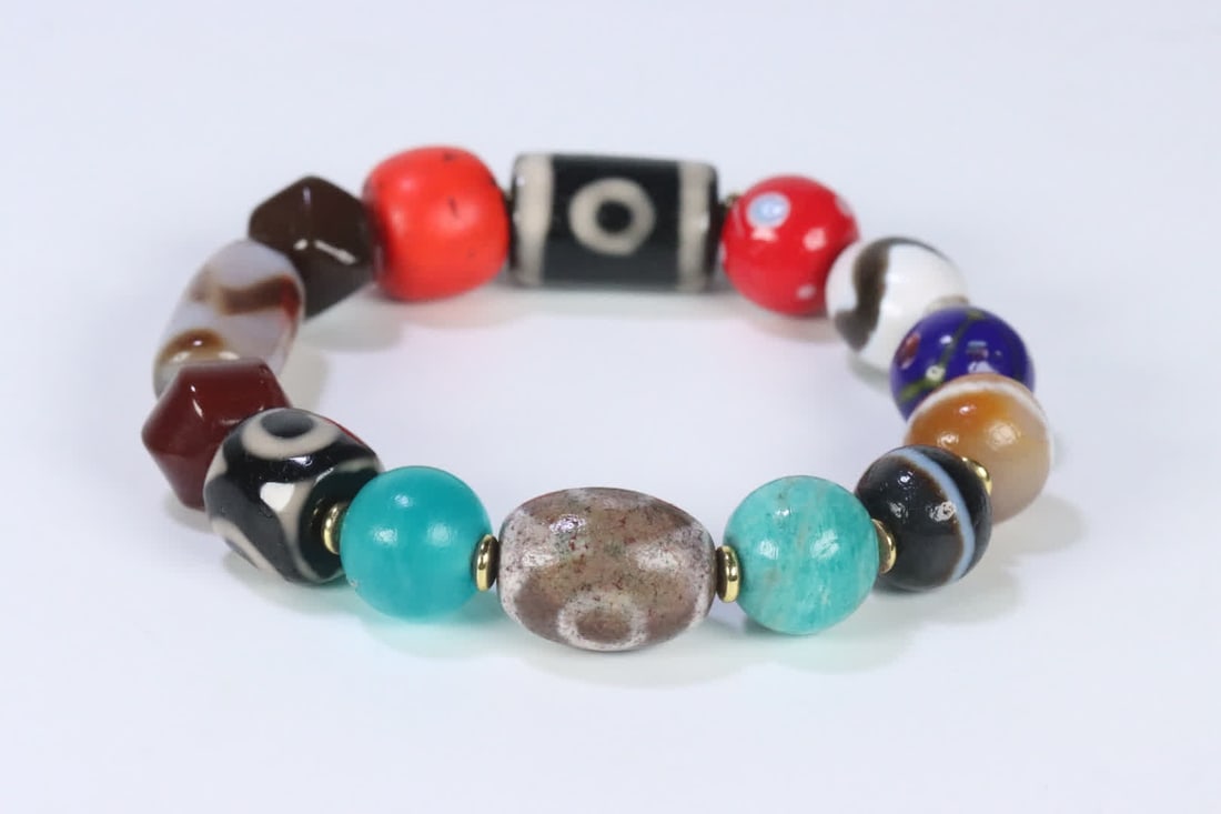 One Tibetan Dzi Bead Agate Treasure Bracelet - 3
