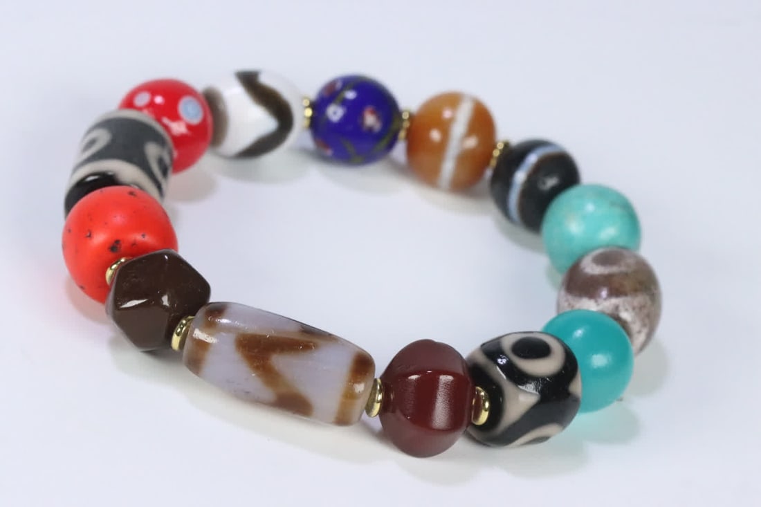 One Tibetan Dzi Bead Agate Treasure Bracelet - 5
