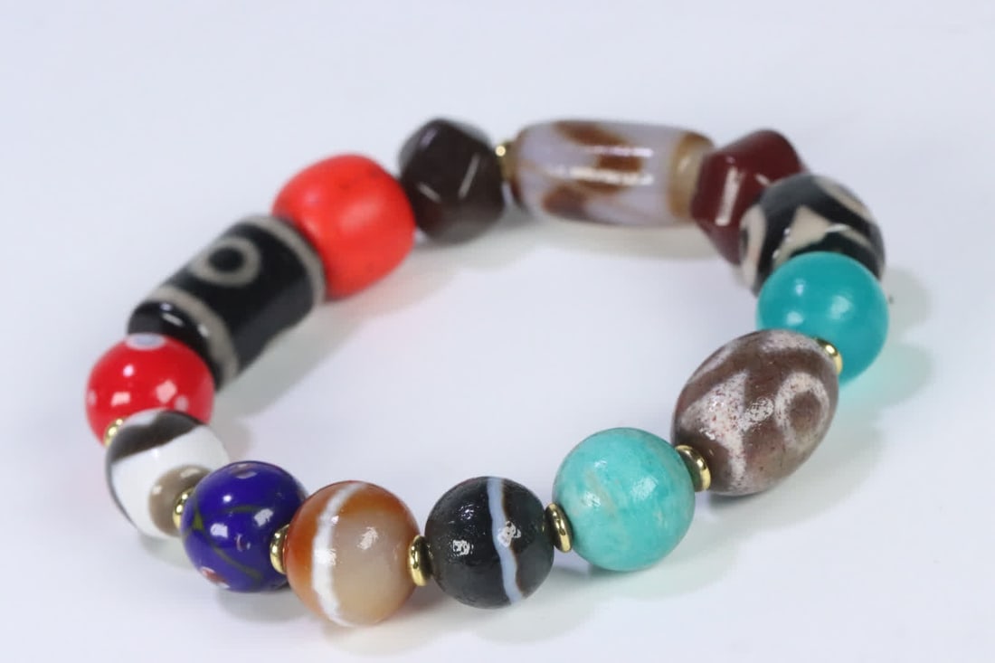 One Tibetan Dzi Bead Agate Treasure Bracelet - 6