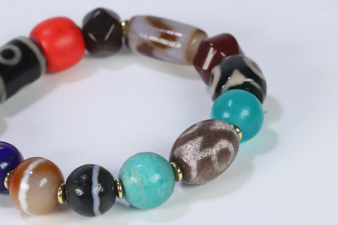 One Tibetan Dzi Bead Agate Treasure Bracelet - 7