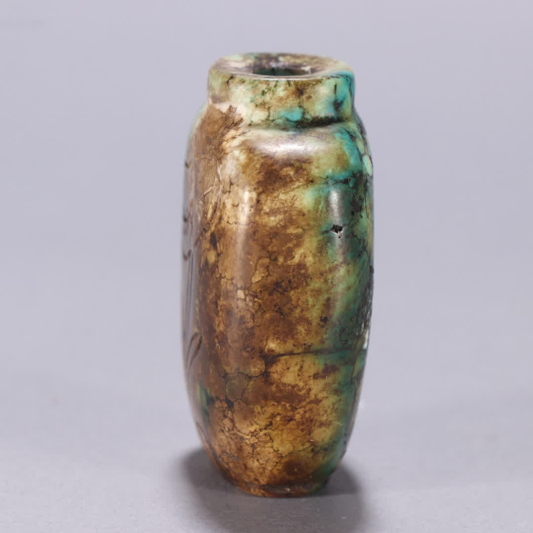 A turquoise lotus leaf-patterned snuff bottle - 3