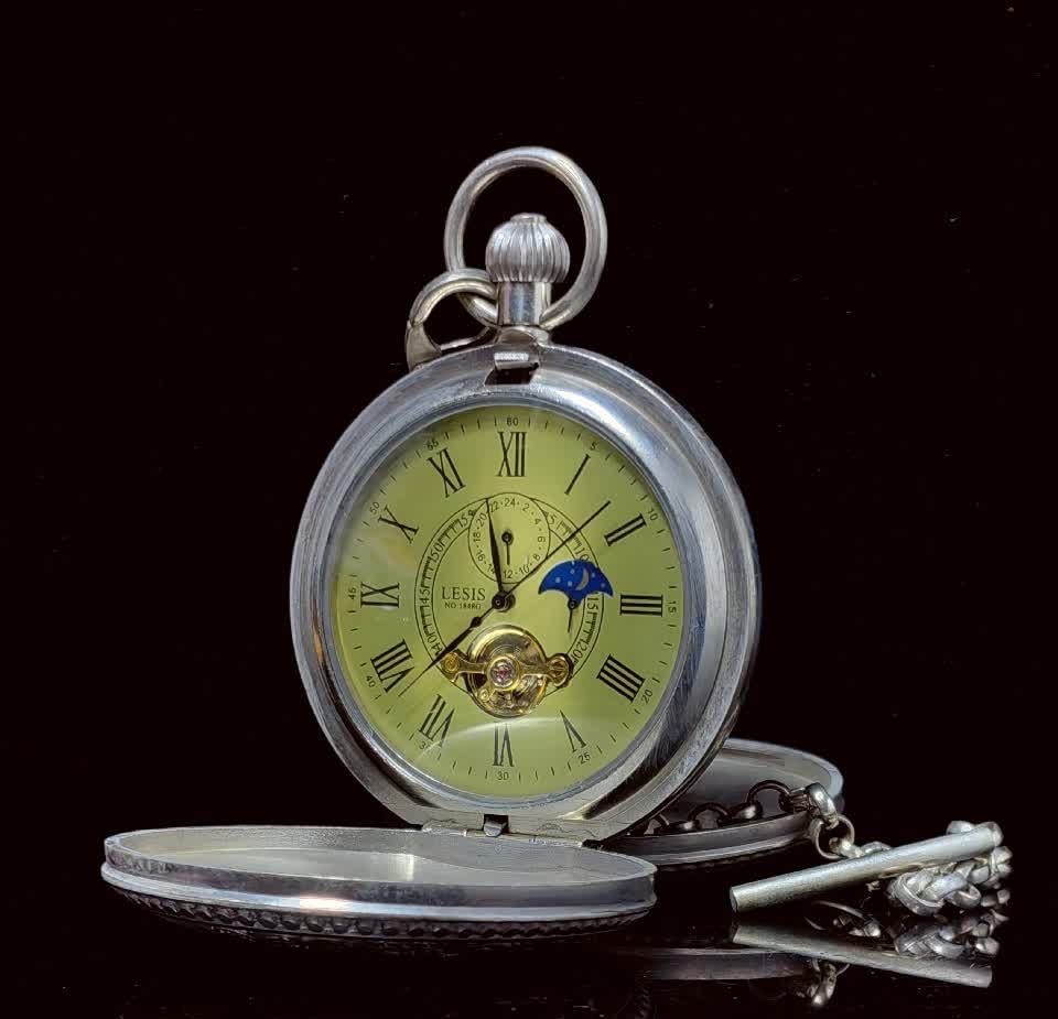 A late Qing patterned hunting shell pocket watch - 4