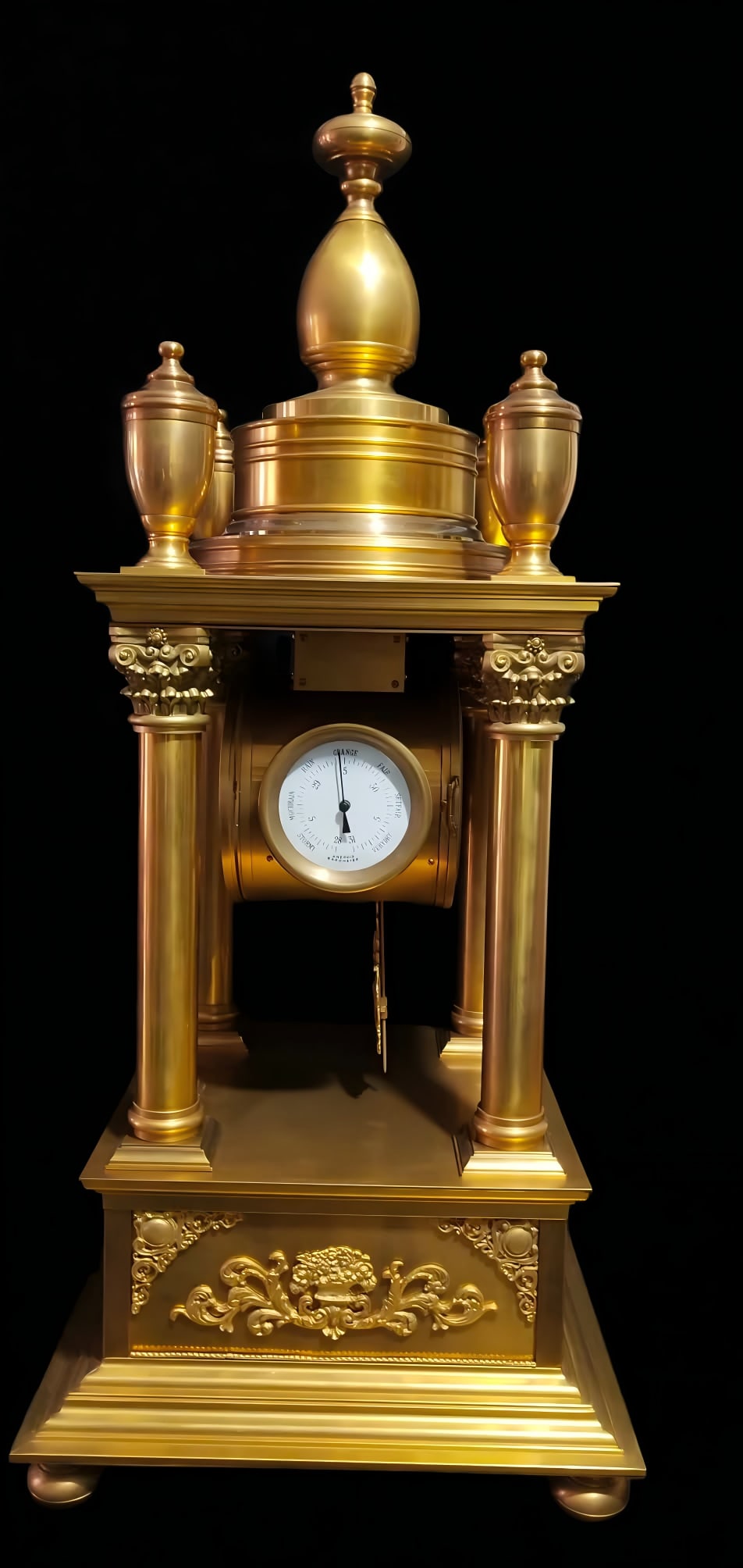 A late Qing dynasty gilded bronze mechanical table clock - 3