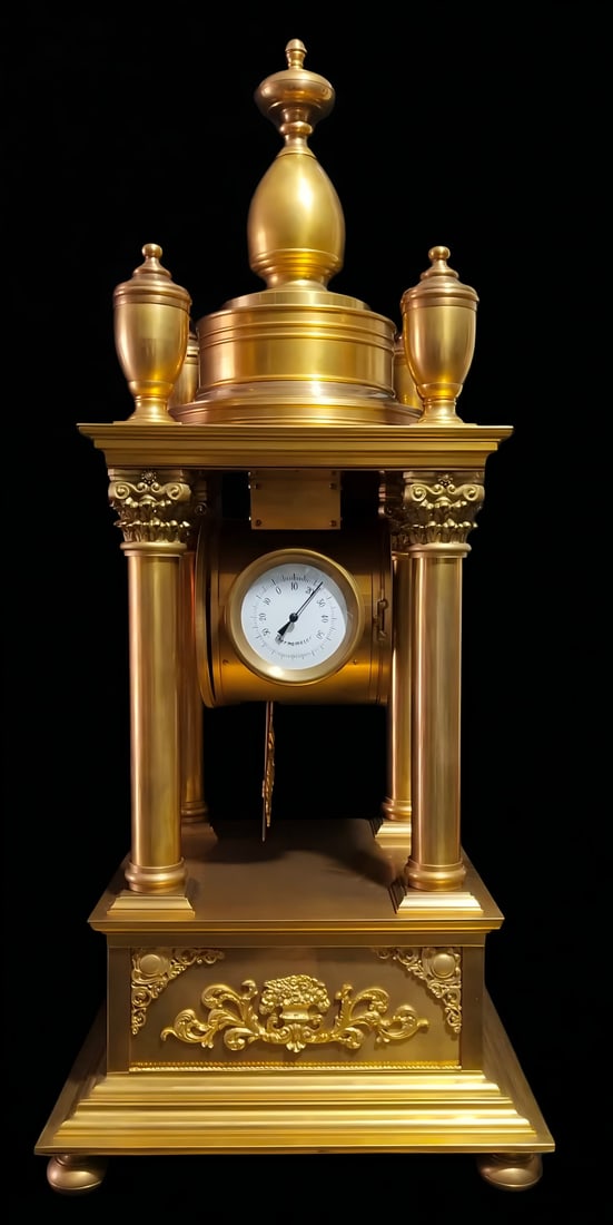A late Qing dynasty gilded bronze mechanical table clock - 9
