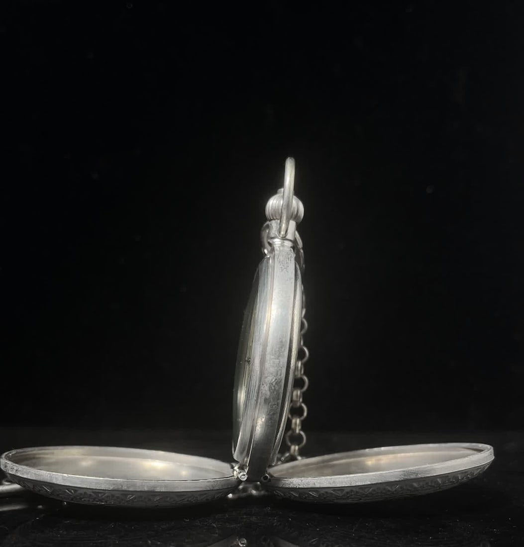 A late Qing dynasty double-open pocket watch - 5