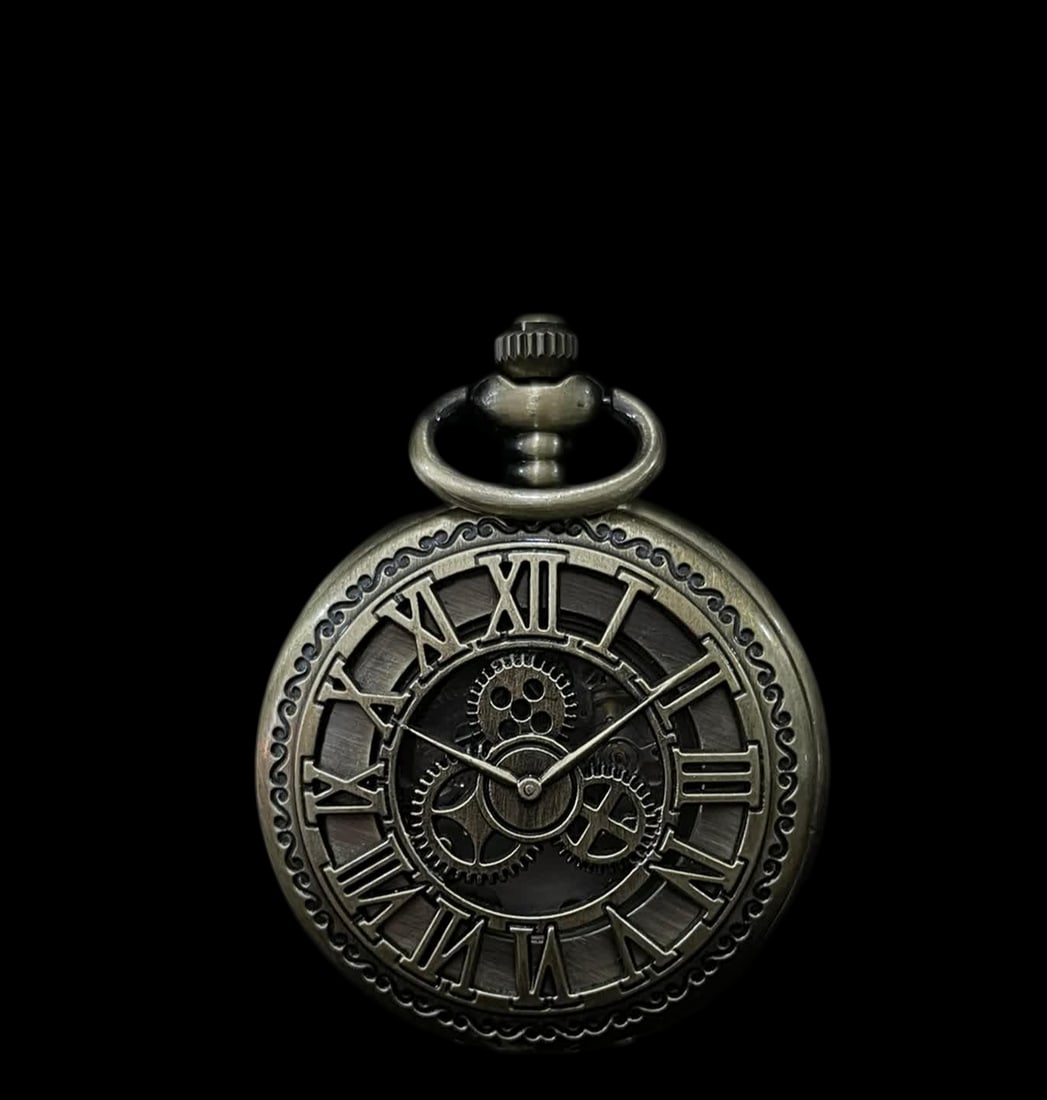 A late Qing dynasty double-opening gear pocket watch: Late Qing Dynasty Double Gear Opening Pocket Watch SIZE: D:45mm (The Dimensions Of All Batches Are Manually Measured.If You Need More Detailed Information, Please Contact Our Customer Service Before