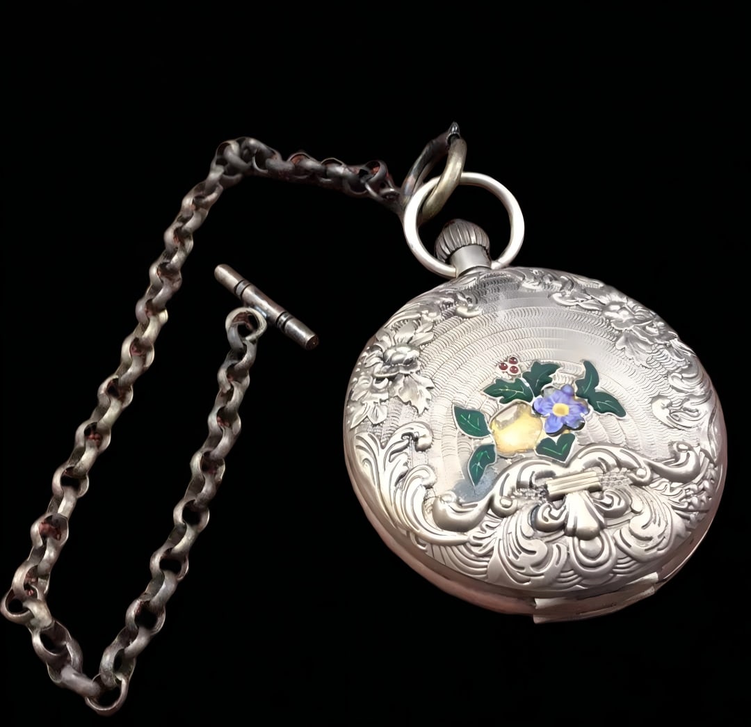 A late Qing mechanical pocket watch: Late Qing mechanical pocket watches SIZE: D:5cm (The Dimensions Of All Batches Are Manually Measured.If You Need More Detailed Information, Please Contact Our Customer Service Before Bidding.)