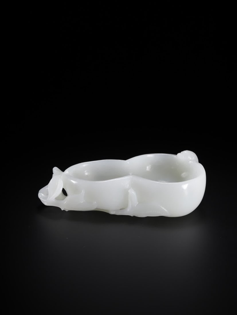 One Hetian jade dragon pattern gourd washer - 3