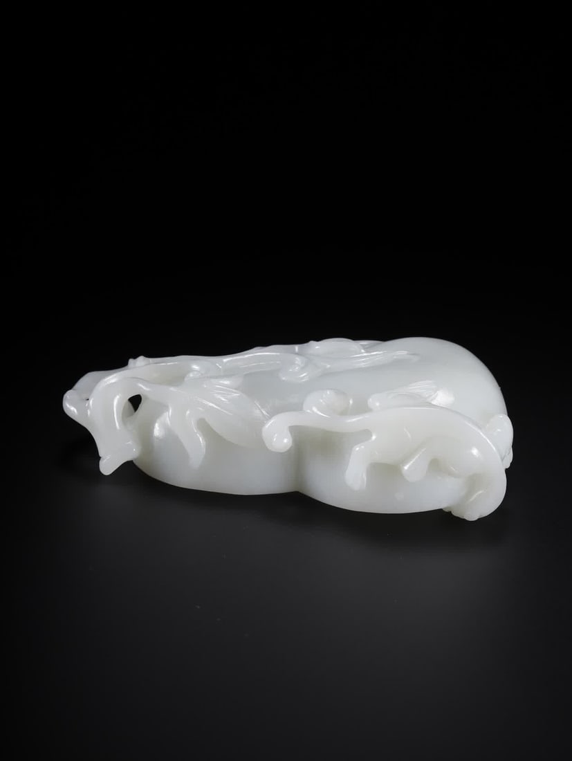 One Hetian jade dragon pattern gourd washer - 6