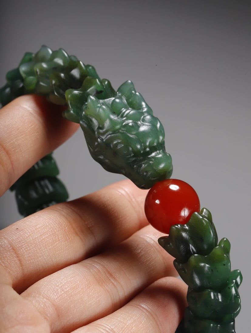 A jade dragon bone bracelet - 6