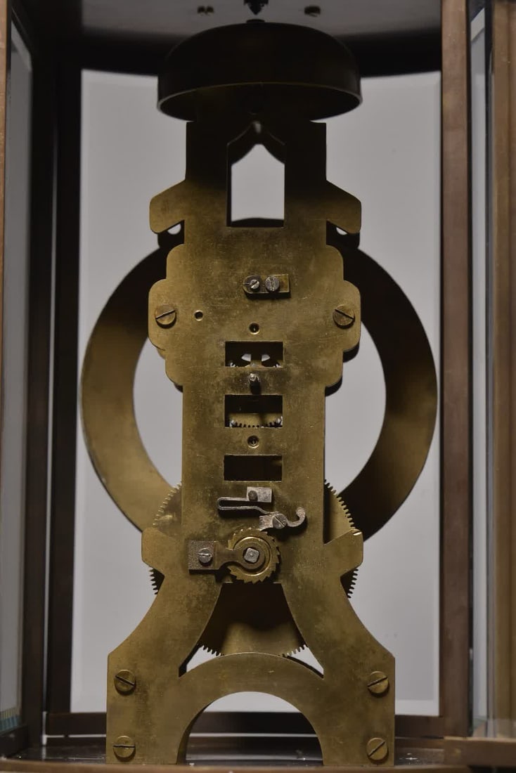 A German brass crystal-inlaid four-ming clock - 8