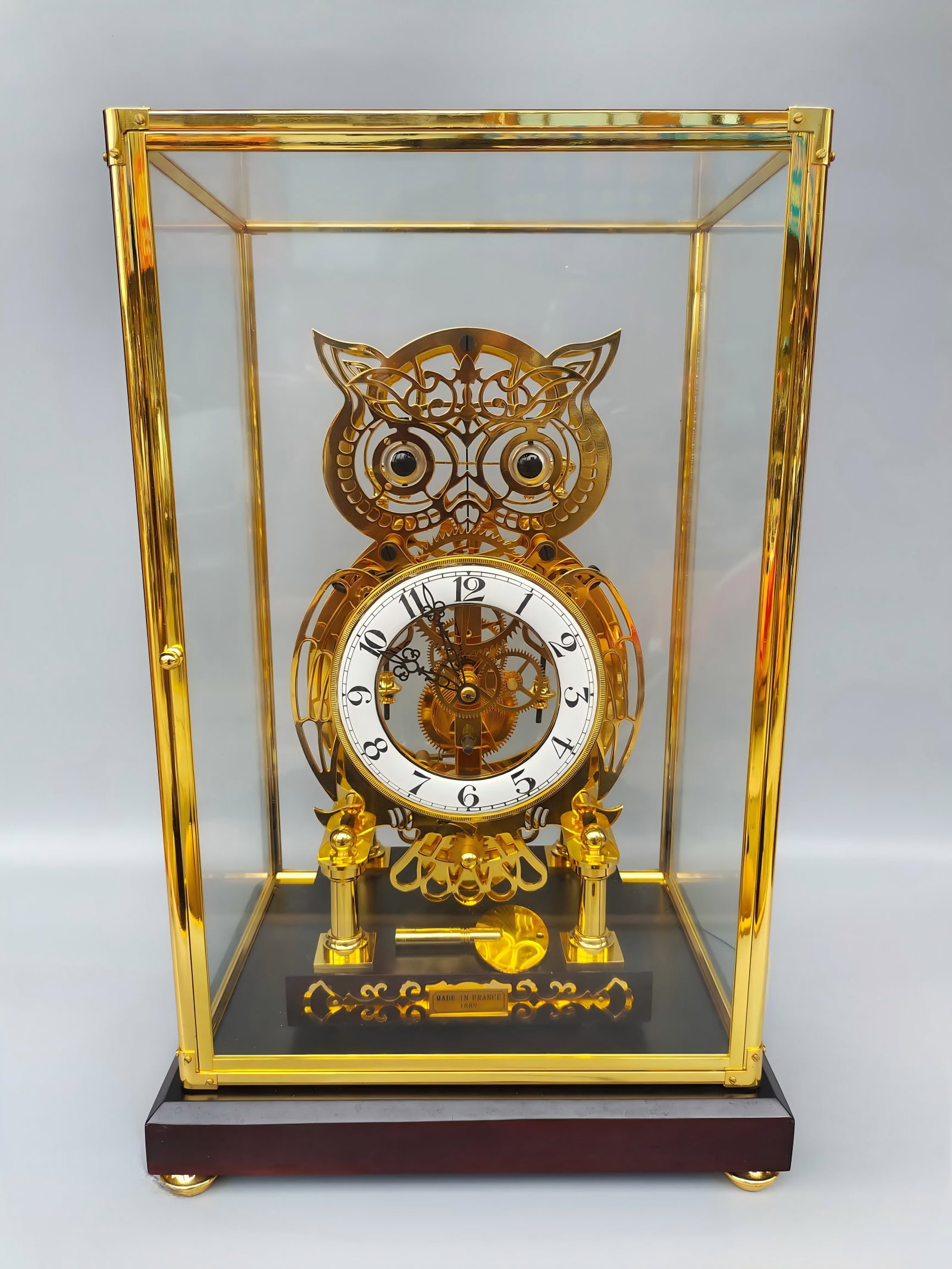 A late Qing Dynasty Maneki-Neko European-style gilded old hand clock (1 of 9)