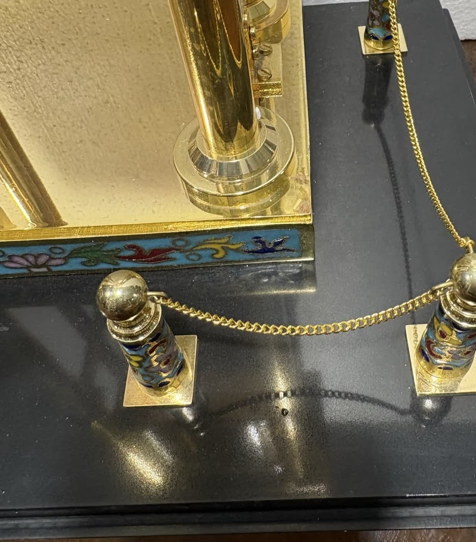 A late Qing enamel art rising clock - 6