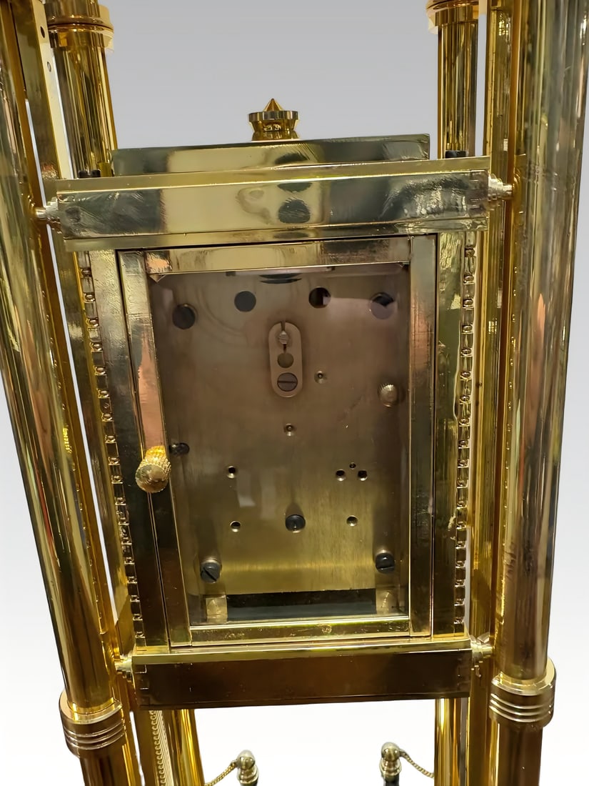A late Qing enamel art rising clock - 9