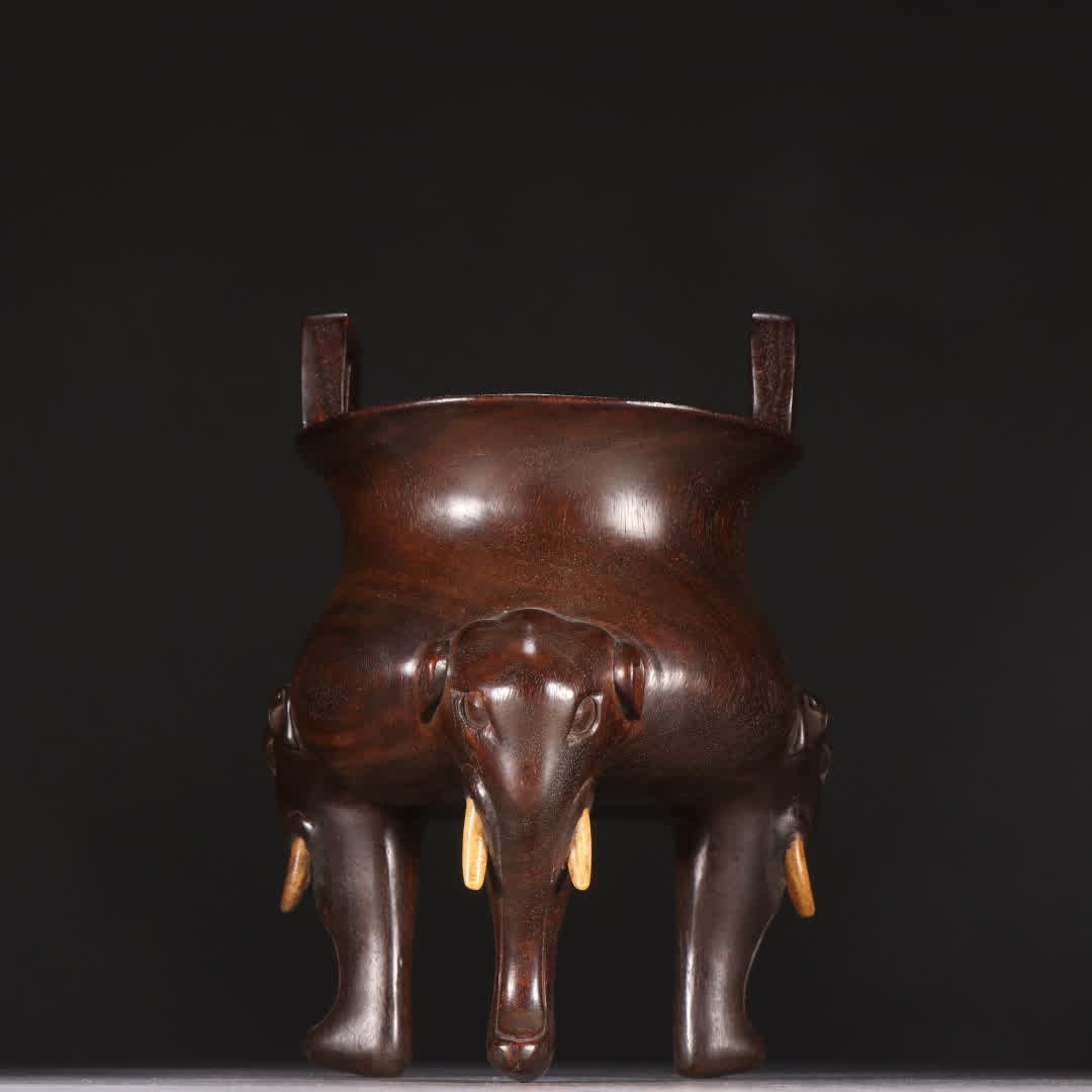 A zitan three-legged elephant-head incense burner (1 of 9)