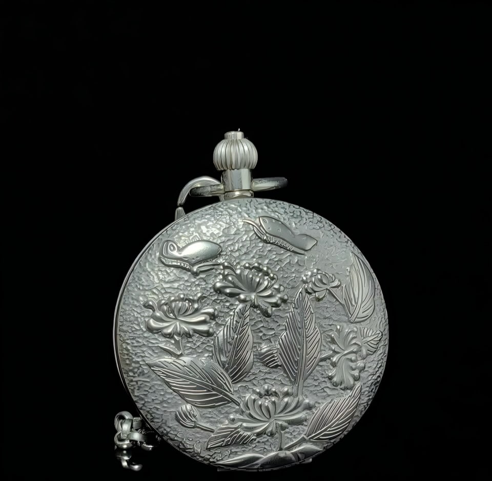 A late Qing dynasty double-open pocket watch: In the late Qing dynasty, I open my pocket watch in pairs SIZE: D:55mm (The Dimensions Of All Batches Are Manually Measured.If You Need More Detailed Information, Please Contact Our Customer Service
