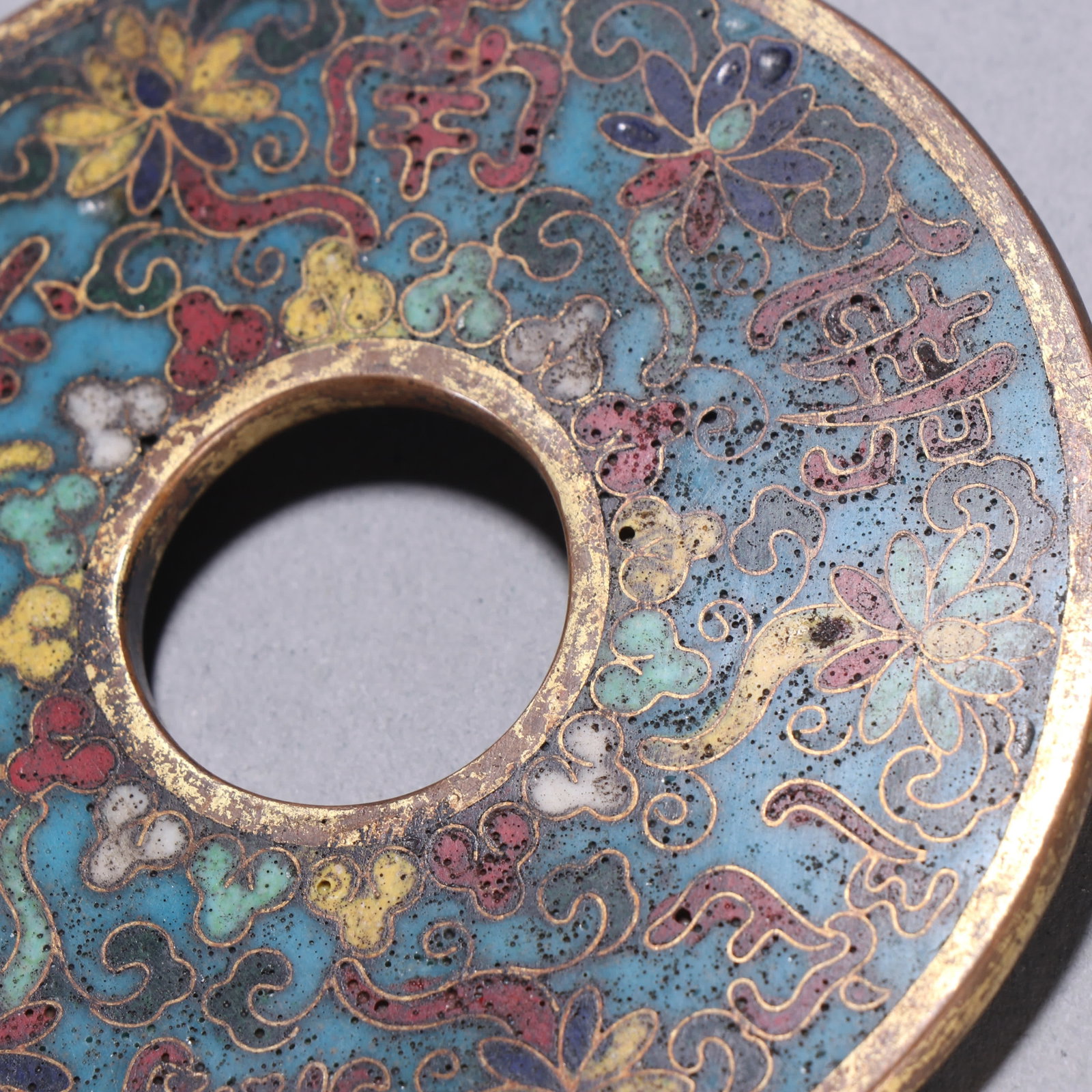One gilt copper cloisonne coin - 7
