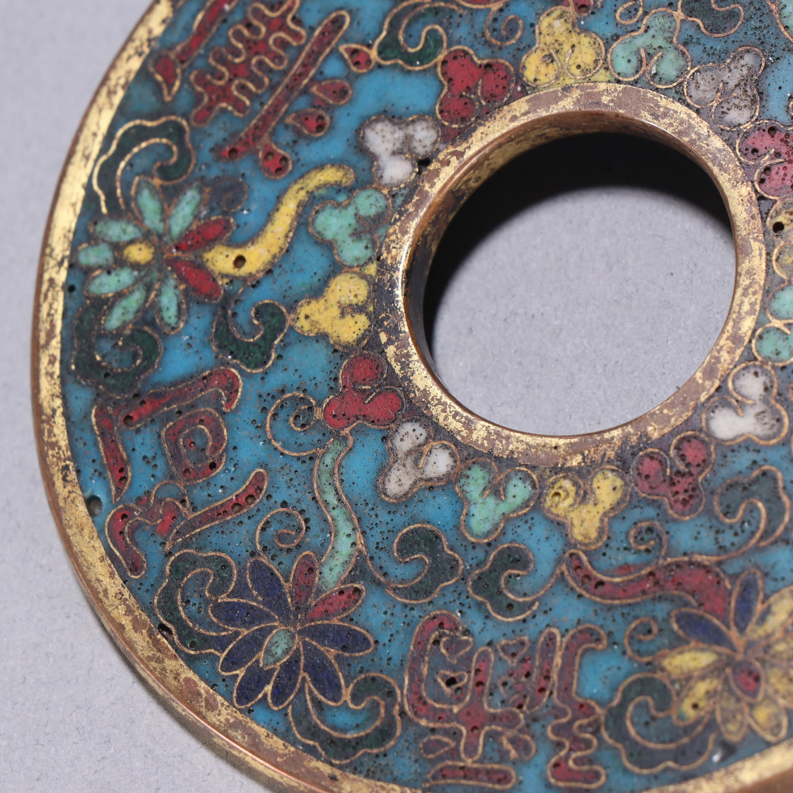 One gilt copper cloisonne coin - 9