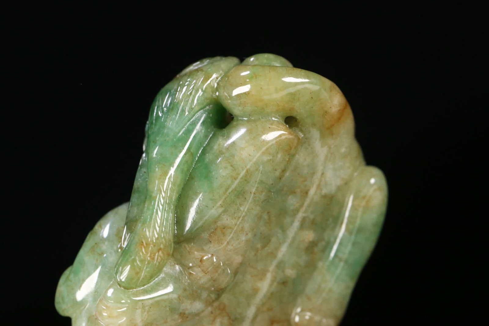 An old jadeite auspicious beast carving - 9