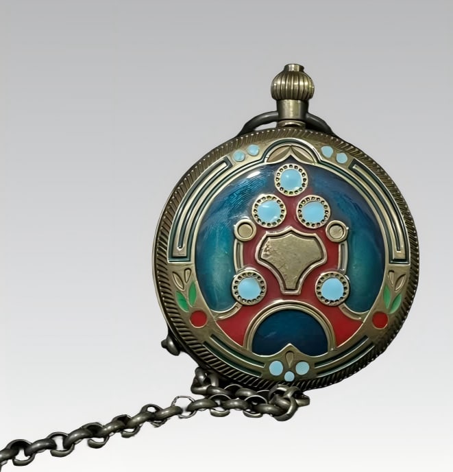 A late Qing dynasty double-leaf pure copper pocket watch: Late Qing Dynasty double-leaf pure copper pocket watch SIZE: D:55mm (The Dimensions Of All Batches Are Manually Measured.If You Need More Detailed Information, Please Contact Our Customer Service
